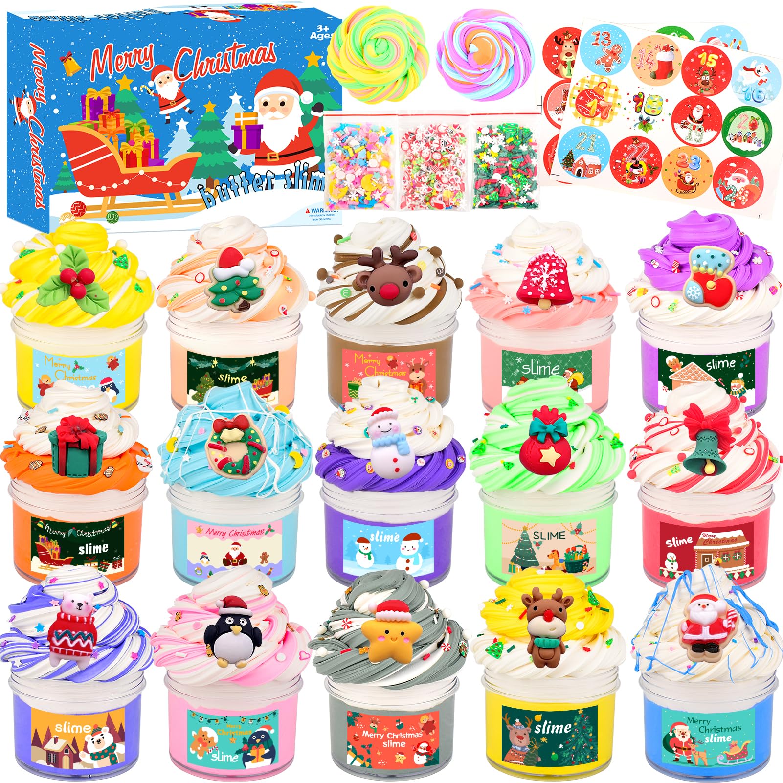 Bucaikein Christmas Butter Slime Kit box image, gift-ready packaging.