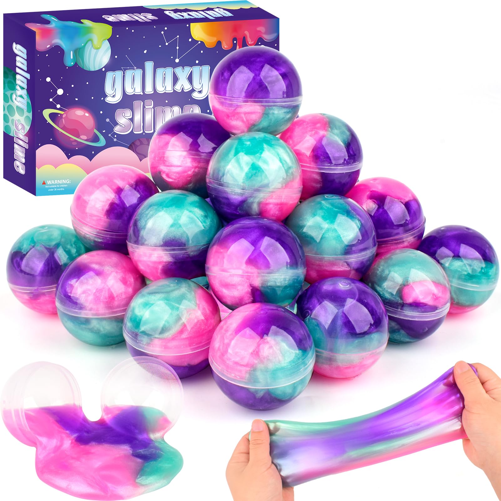 Bucaikein Galaxy Slime Ball with aurora colors offers mess-free indoor play.