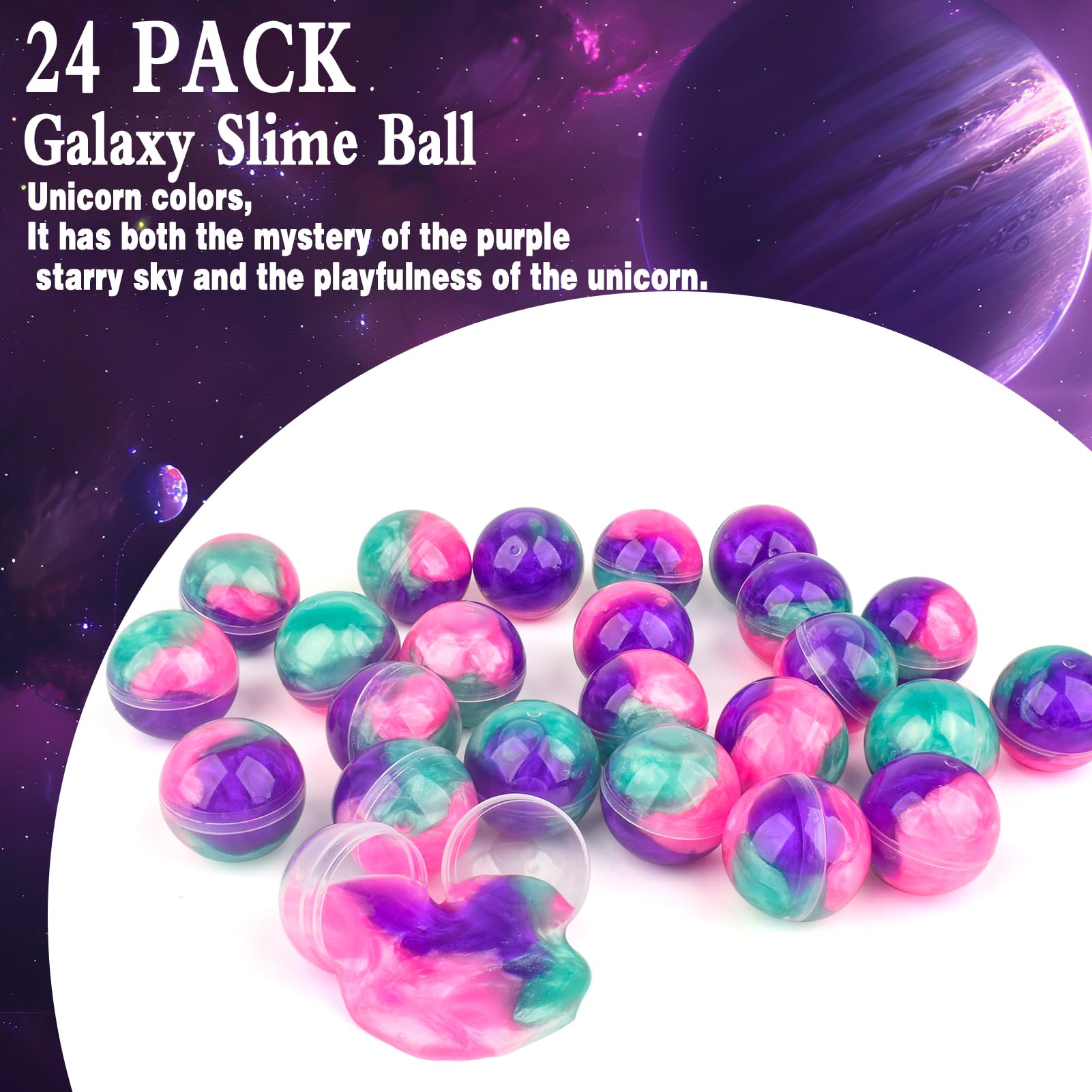 Bucaikein Galaxy Slime Ball nonstick texture enables easy cleanup after play.