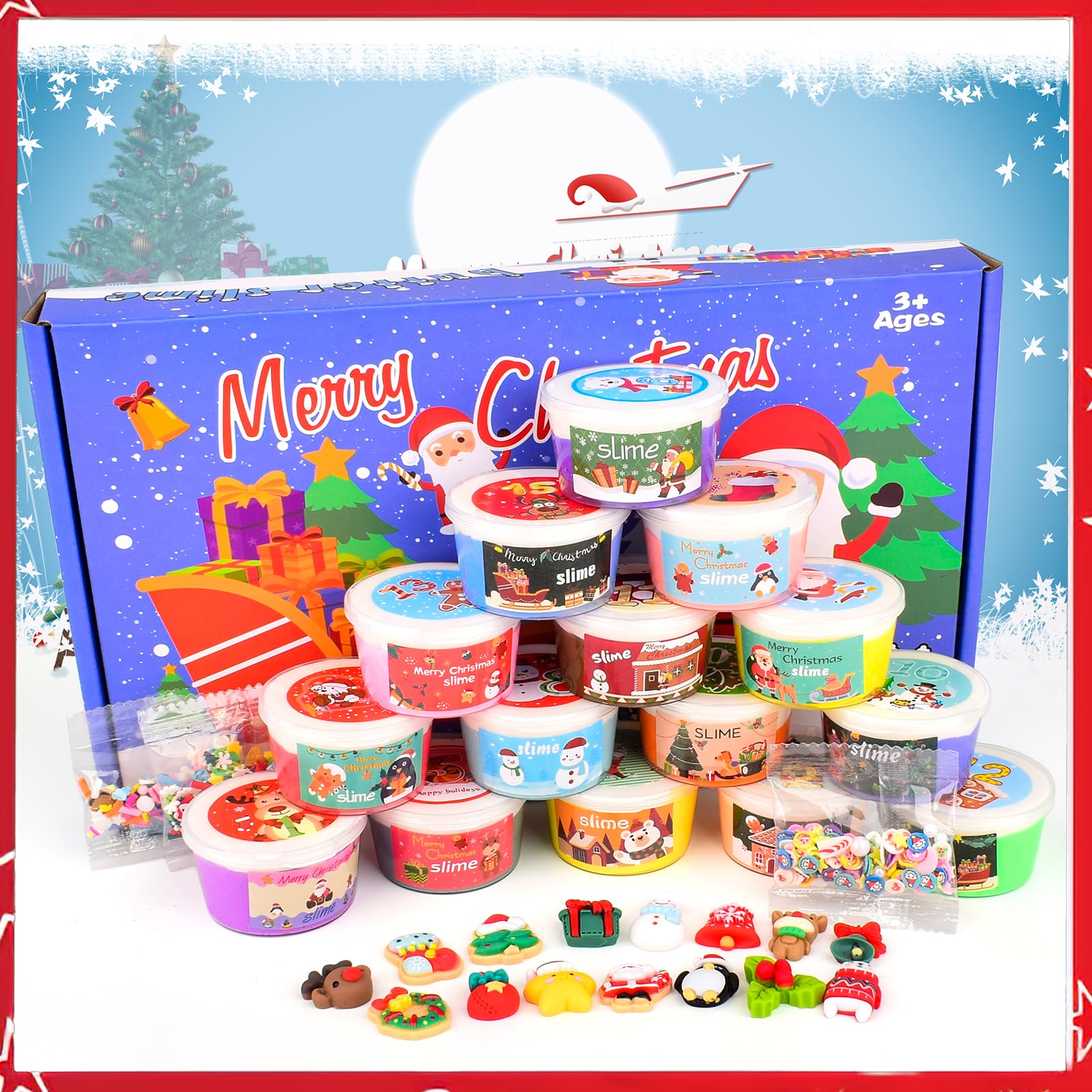 Bucaikein gift packaging with 15-pack slime set for gifting.