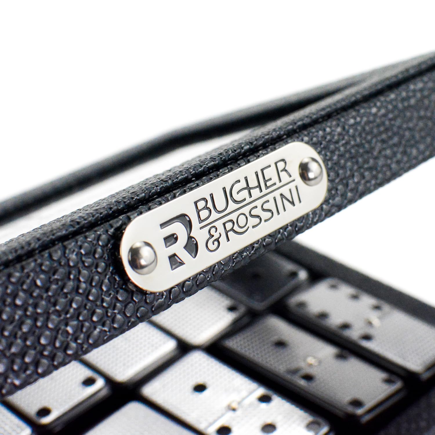 Bucher&Rossini luxury pearl leather case for safe domino storage