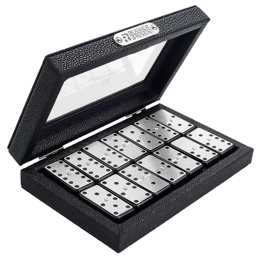 Bucher&Rossini metal dominoes classic black tiles for stylish game nights