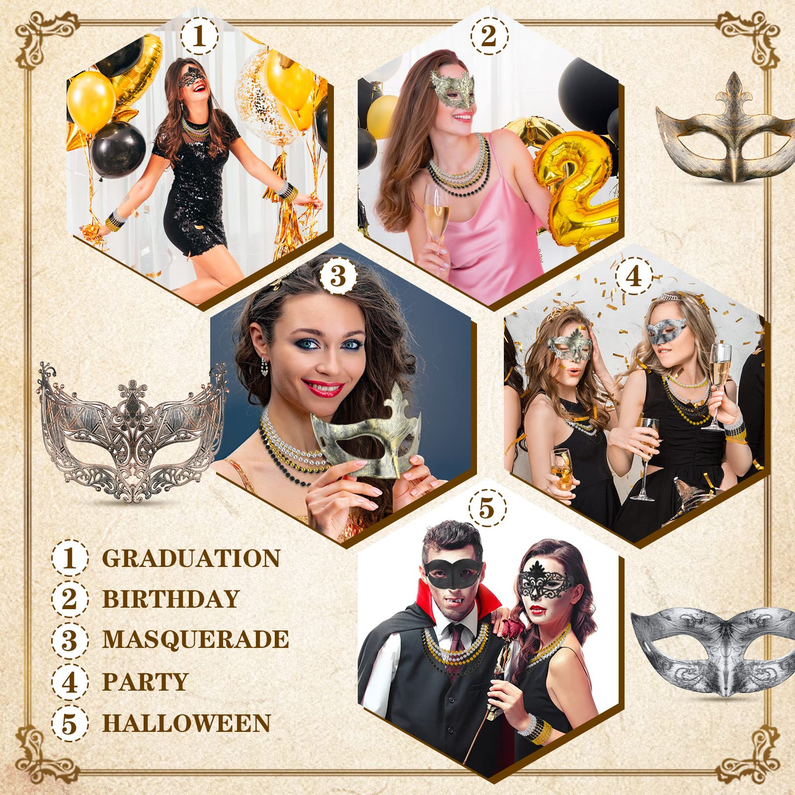 Bucherry 16 masks in 4 styles and colors for variety