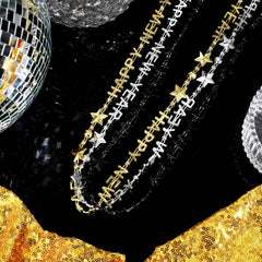 Bucherry glitter plastic star necklace adds festive charm to décor