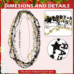 Bucherry Happy New Year silver star bead necklace adds shimmering elegance