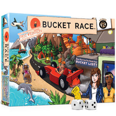 Bucket Race board layout showcasing 45 U.S. locations for strategic play.