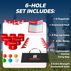 Bucketgolf custom course design enabling a new layout each session