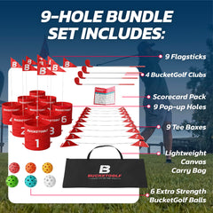 Bucketgolf custom course design demonstrates creating a new layout in minutes for fresh challenges.