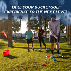 Dense plastic head of BucketGolf offers a safe feel for kids.