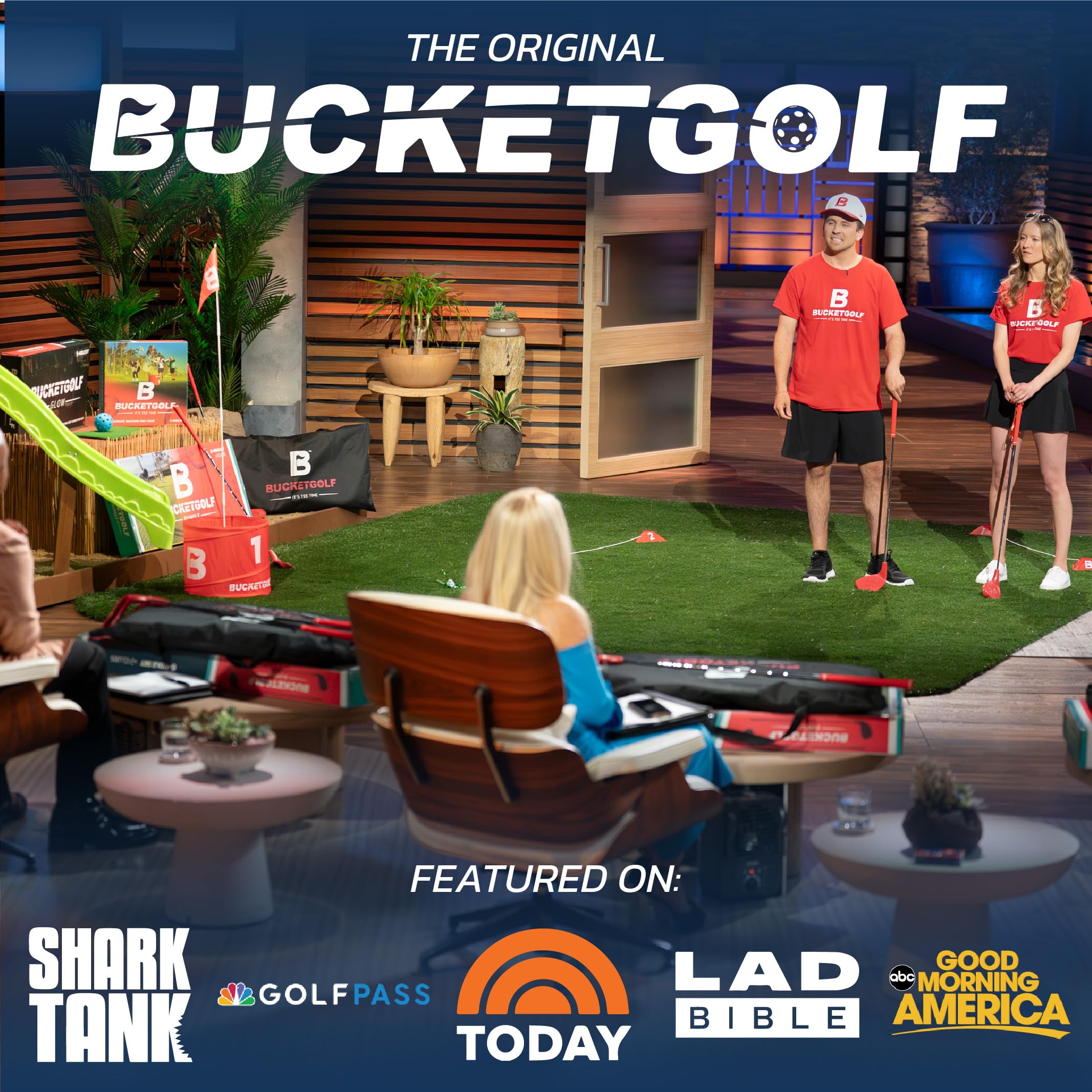 Family-friendly BucketGolf play in grass, parks, and yards.