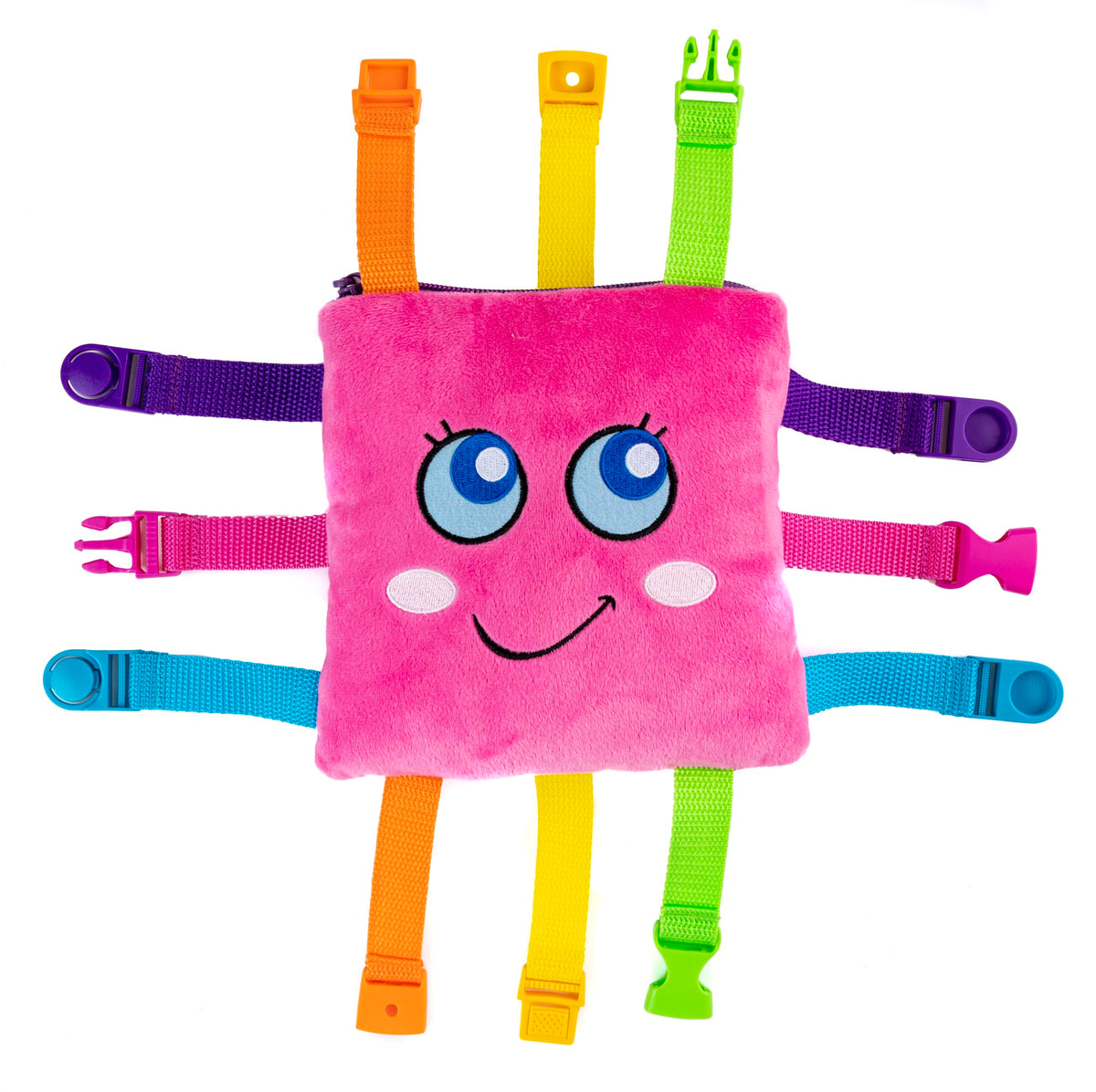 Buckle Toys Bella Square shows soft flaps for color and number exploration during play