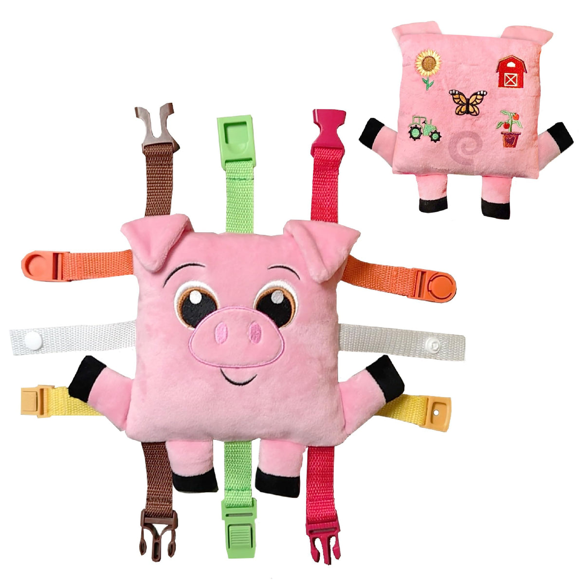 Buckle Toys Boink Pig learning toy with farm icons supports early color recognition