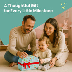 Buddy and Belle puzzle teether to foster tactile exploration and problem-solving