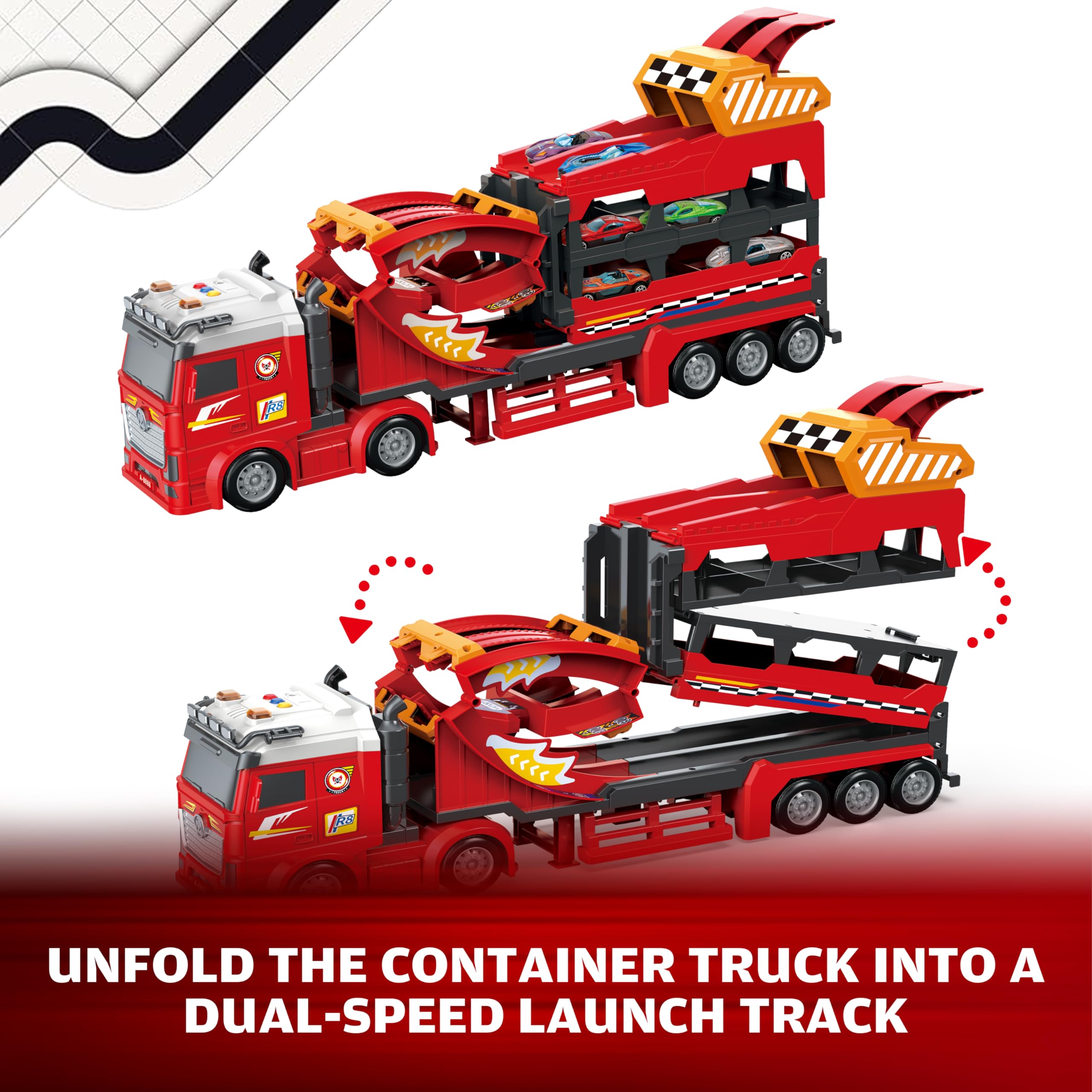 BuddyBight detachable cargo trailer stores all 12 cars neatly.