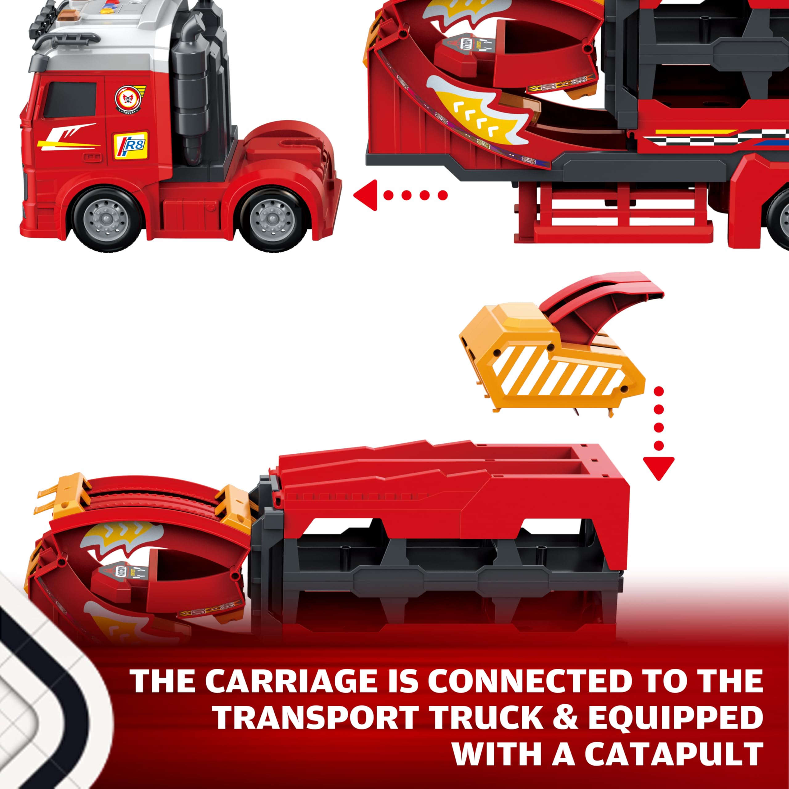 BuddyBight semi truck with light and sound enhances immersive racing.