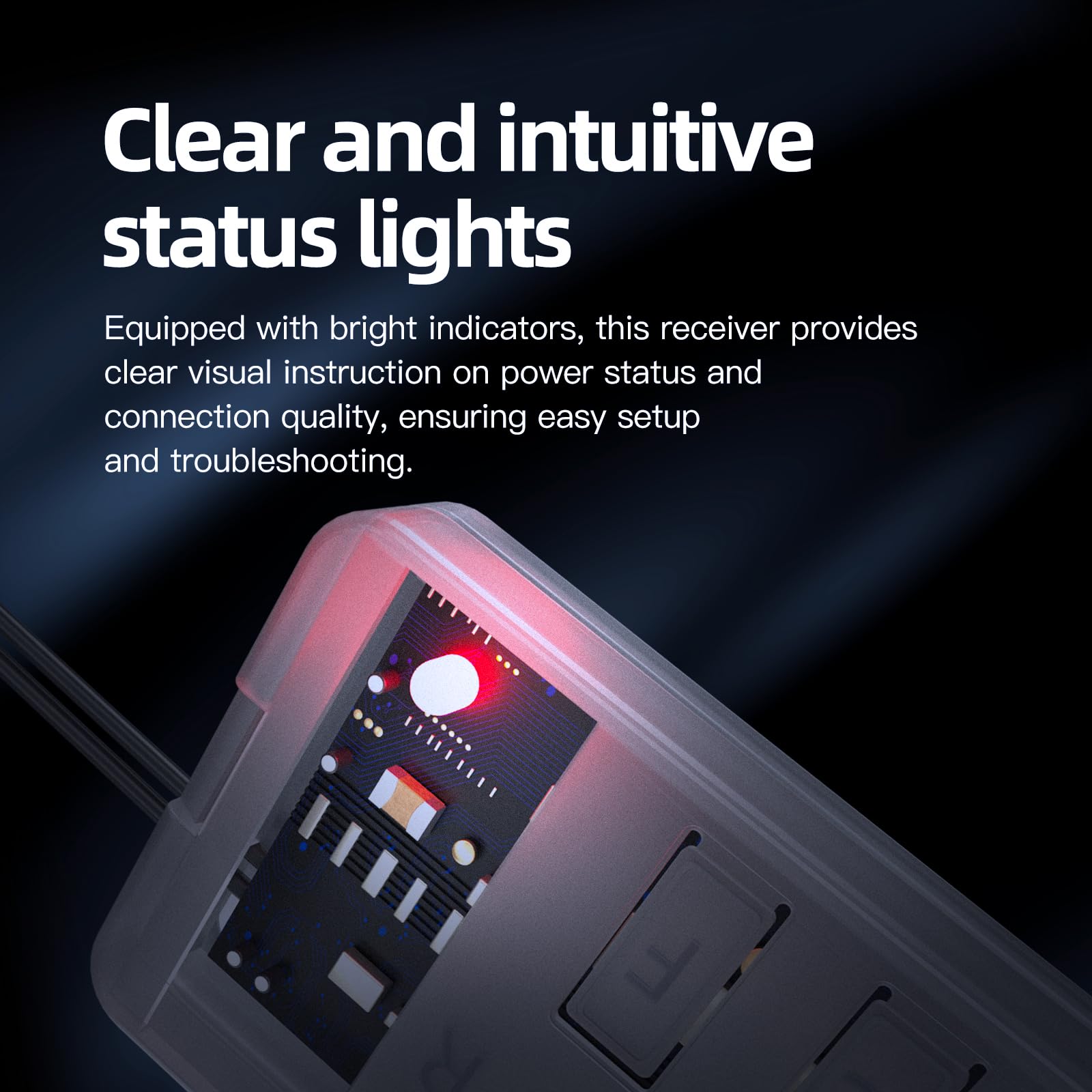 Buddy RC DSMP 6-CH receiver highlights anti-interference technology for consistent control.