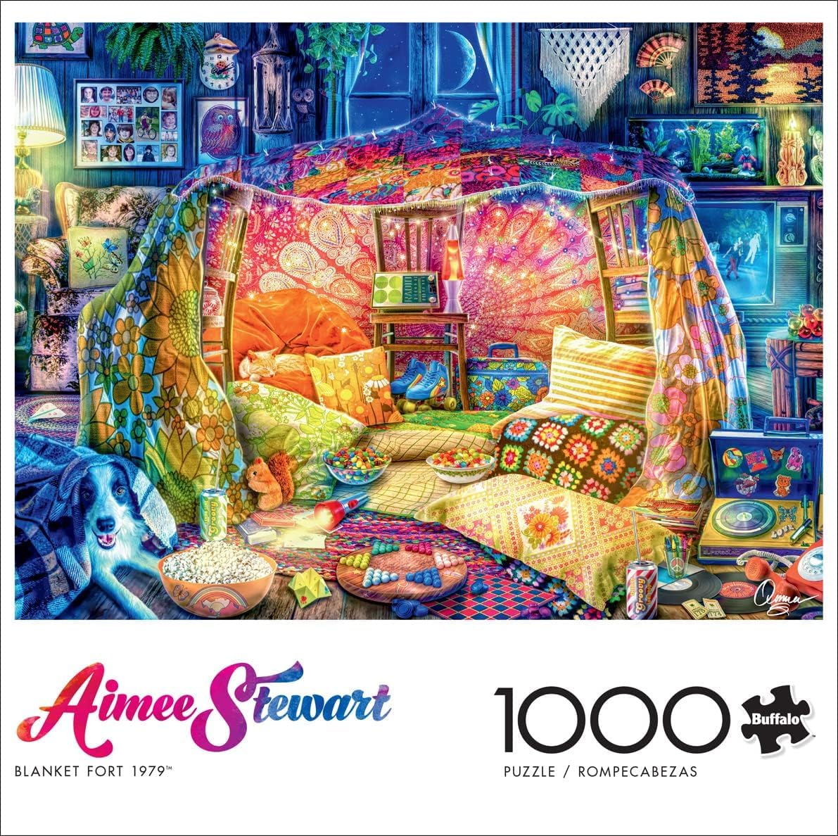 Buffalo Games 1000-piece puzzle interlocking pieces ensure a secure snap during assembly.