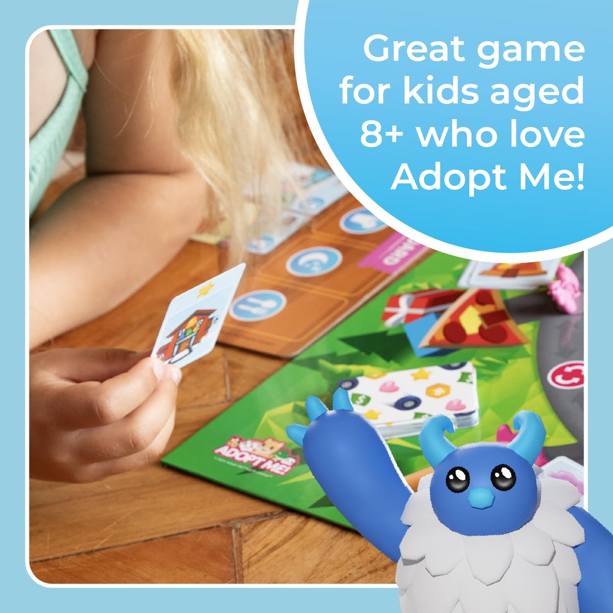 Buffalo Games Adopt Me action cards highlight quick decisions and strategy.