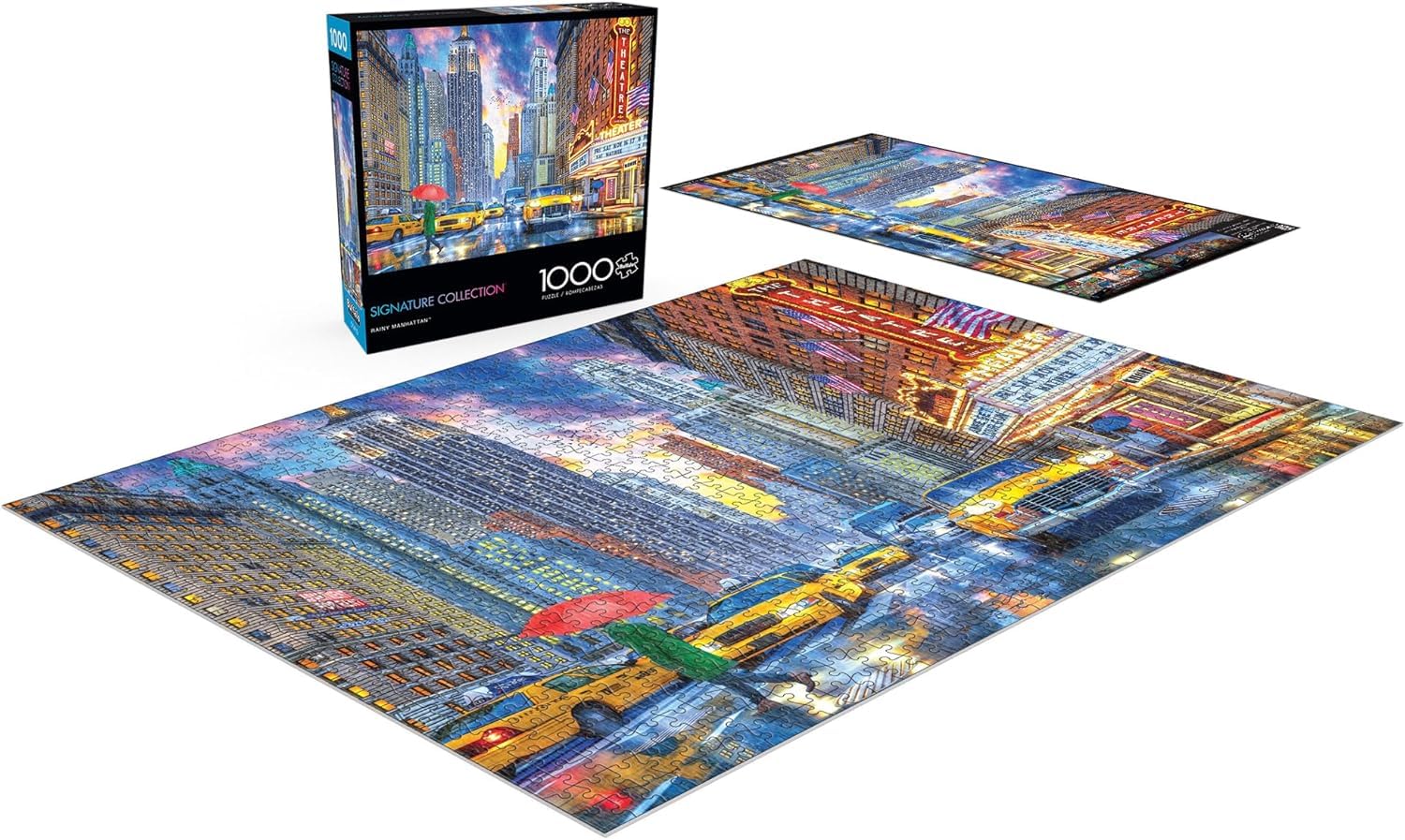 Buffalo Games Rainy Manhattan theater glow, dramatic hues for an engaging puzzle session.