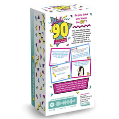 Buffalo Games Hella 90's card deck spread with over 400 questions for trivia fun.