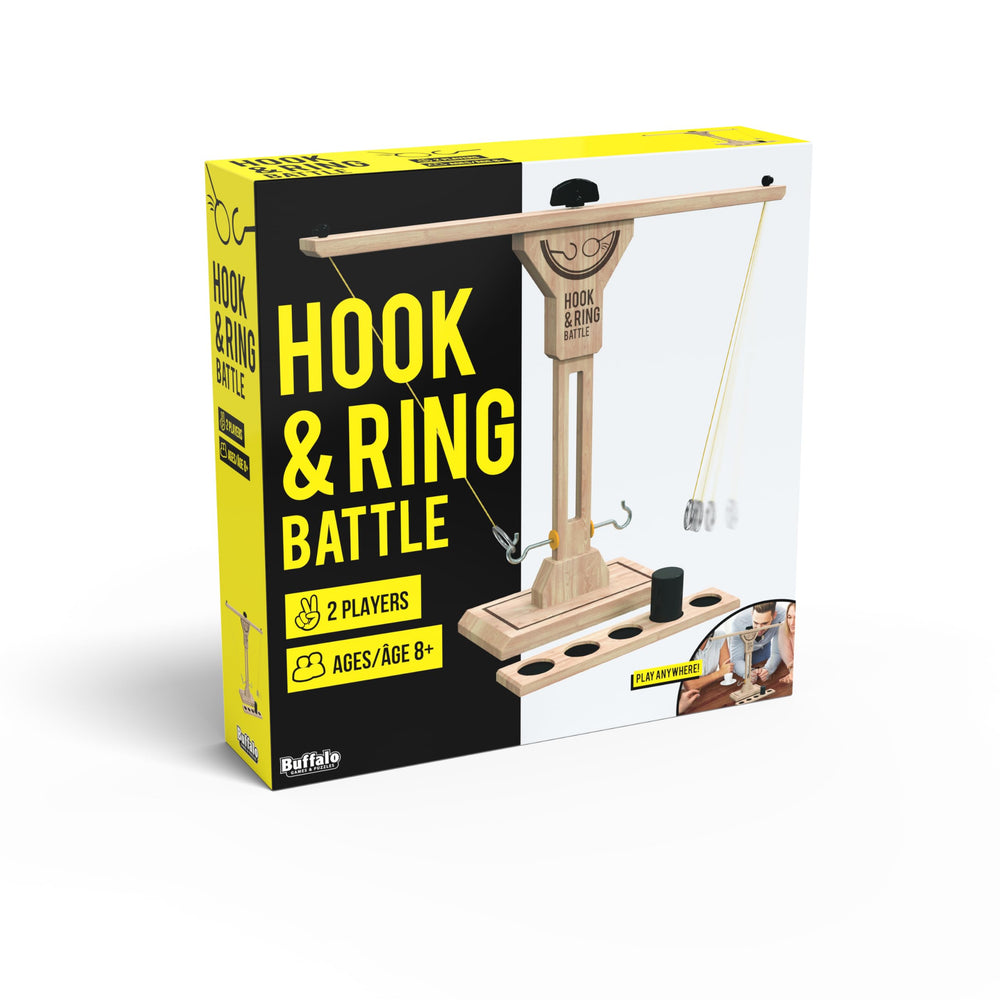 Buffalo Games Hook and Ring Battle tower ready for fast-paced family competition.