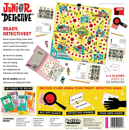 Buffalo Games Junior Detective family game night box aggregates the set.