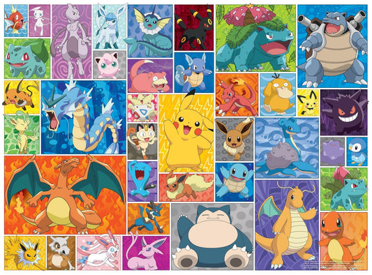 Buffalo Games Pokemon Frames 1000-piece puzzle grid collage view for focused puzzling