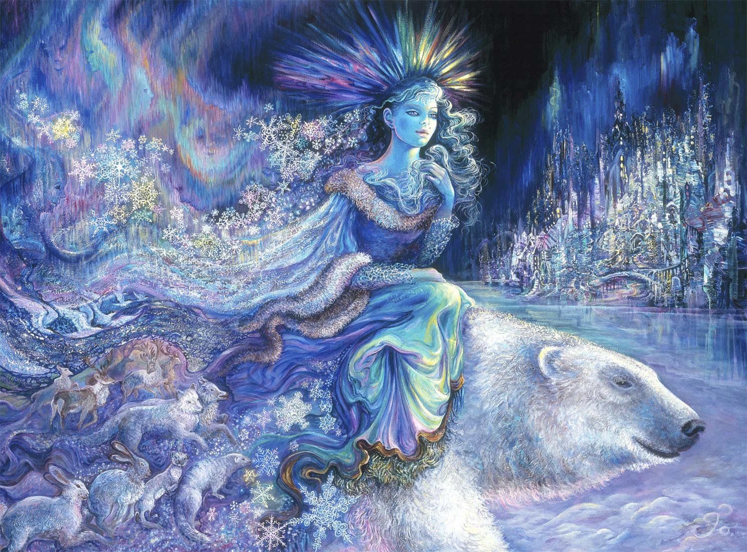 Buffalo Games Polar Princess glitter detail adds sparkle for engaging puzzling sessions.