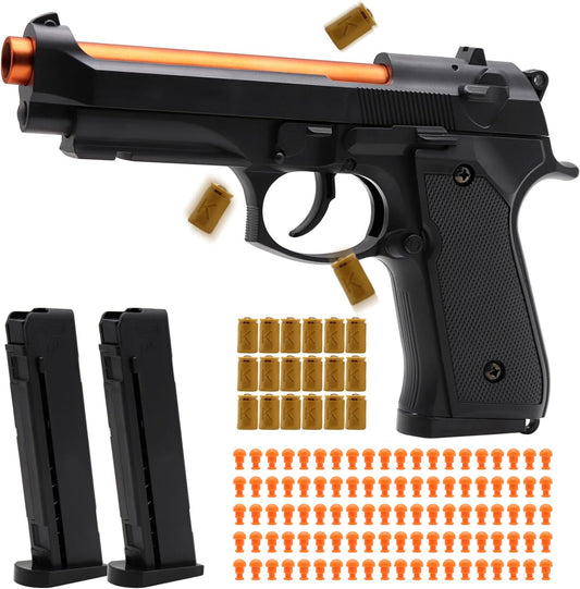 Bugrtey automatic shell ejecting toy gun front view for safe outdoor play.