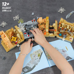 BuicraHub Temple Building Set rotating blade chamber demonstrates interactive mechanisms for play.