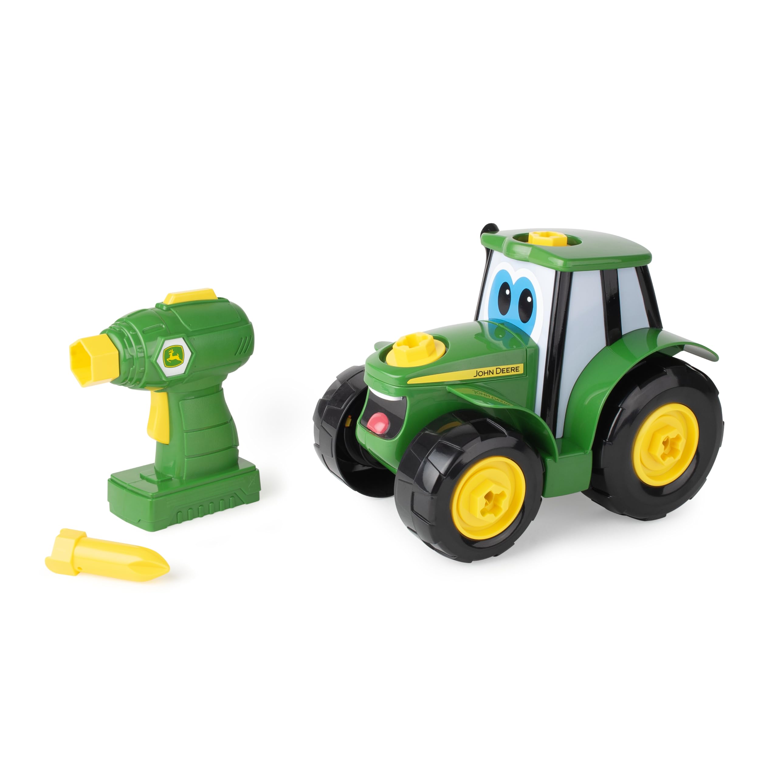 BUILD-A-BUDDY John Deere tractor toy pieces for hands-on building and pretend farming.