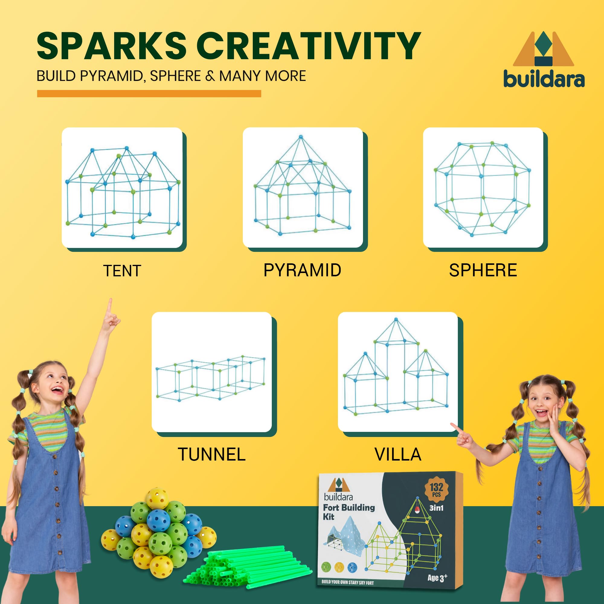 Buildara indoor-outdoor-use design suits both playrooms and patios.