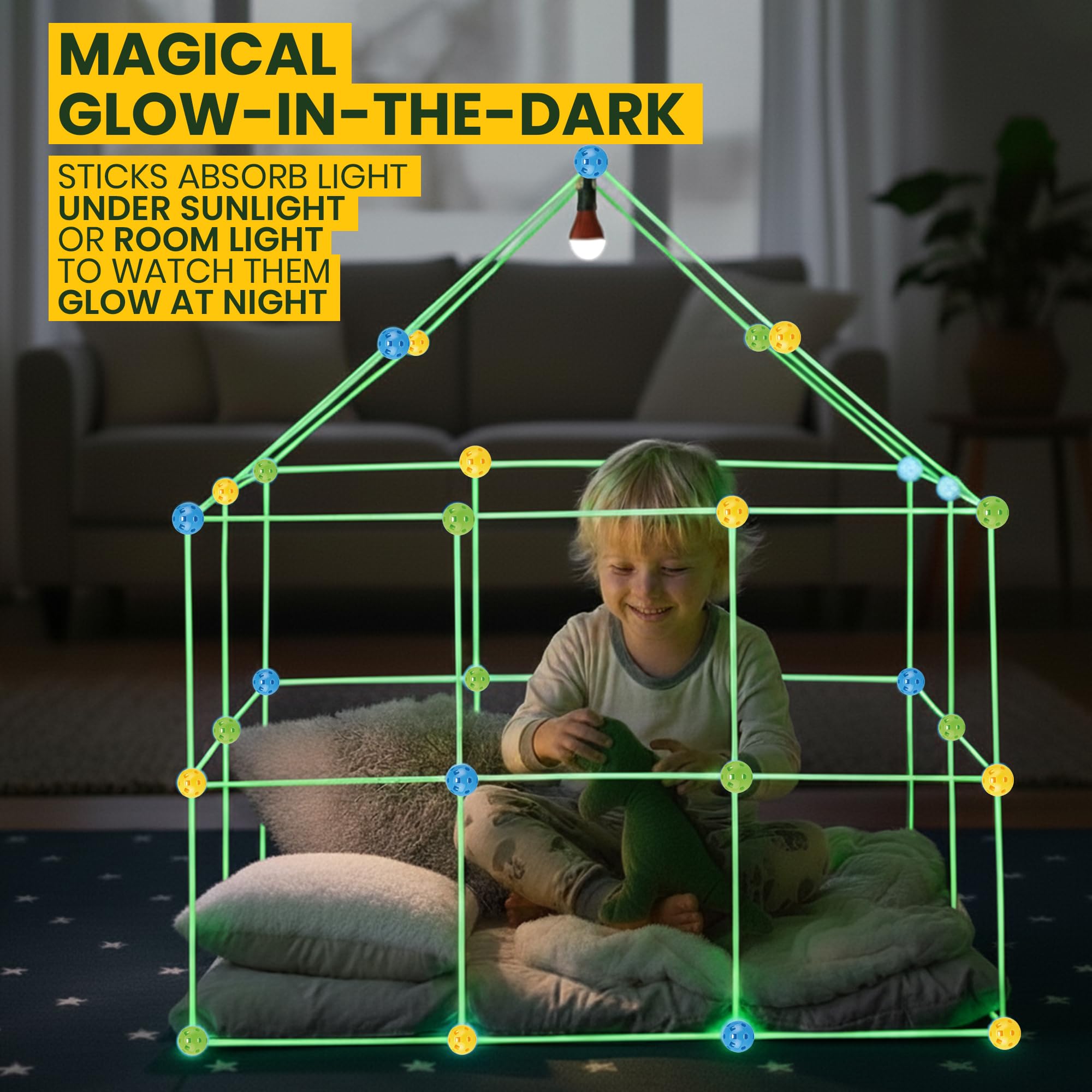 Buildara starry-sheet-included adds magical ambiance for cozy reading.