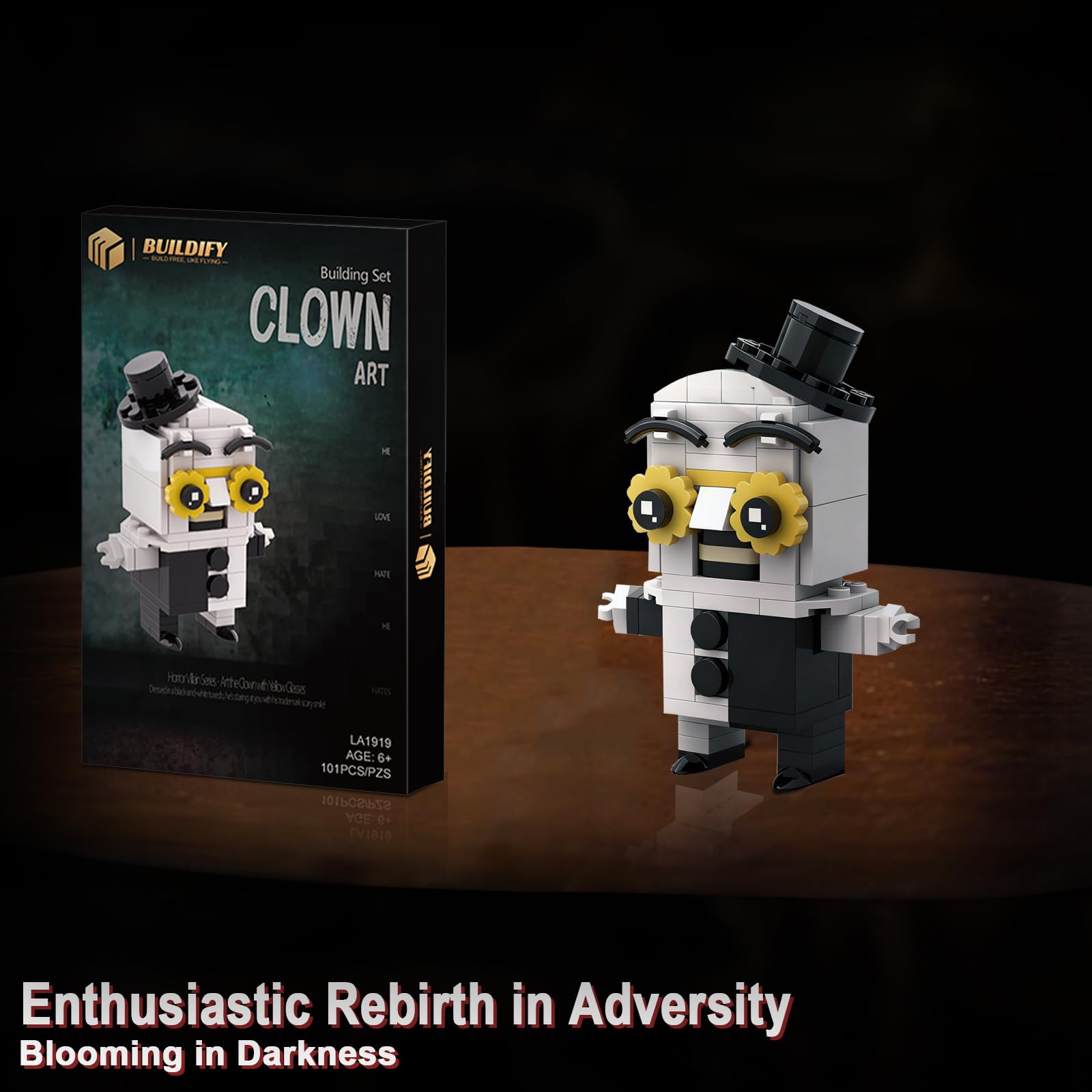 BUILDIFY Art the Clown block set includes clear instruction paper