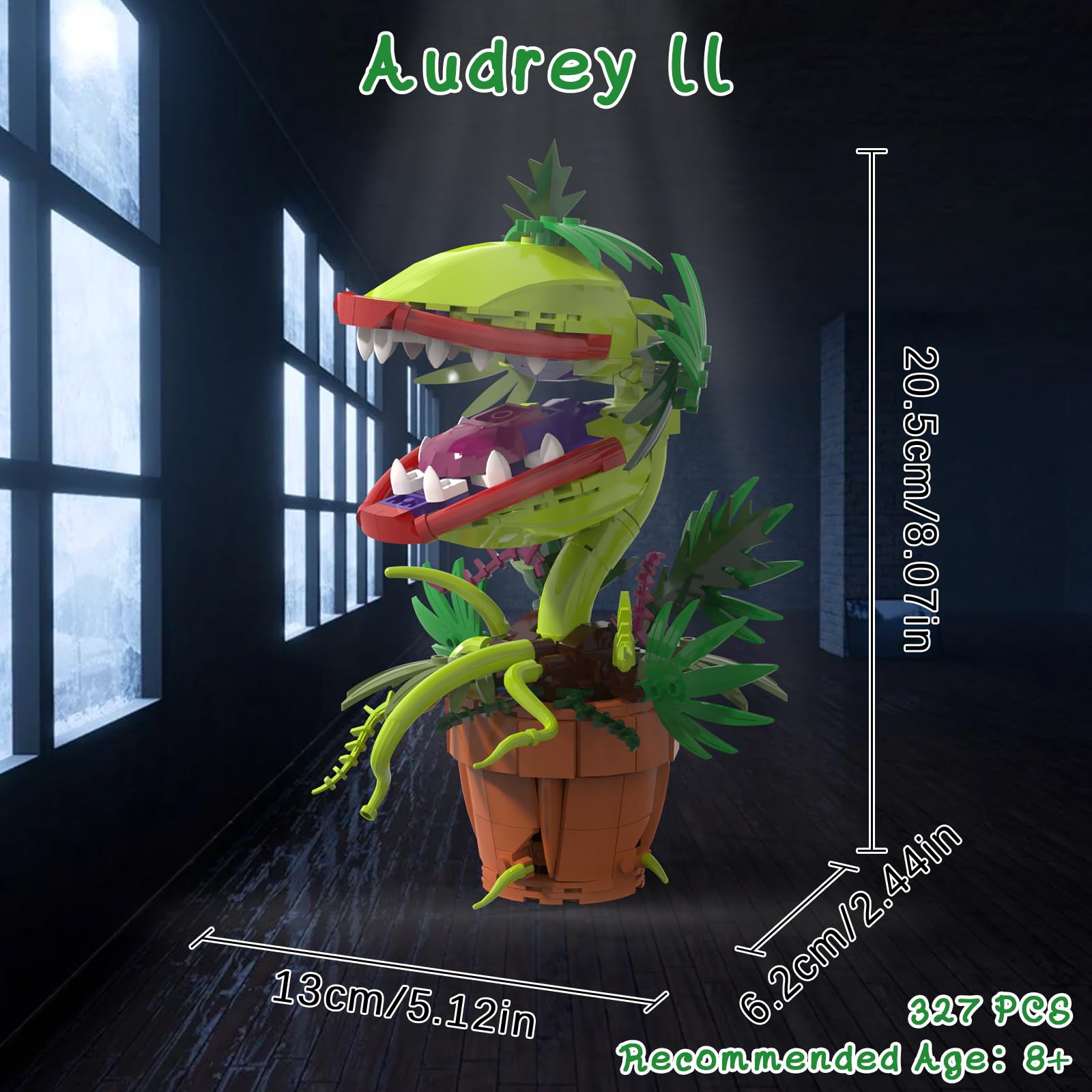 BUILDIFY Audrey 2 Piranha Plant showing tendrils and leaves detail