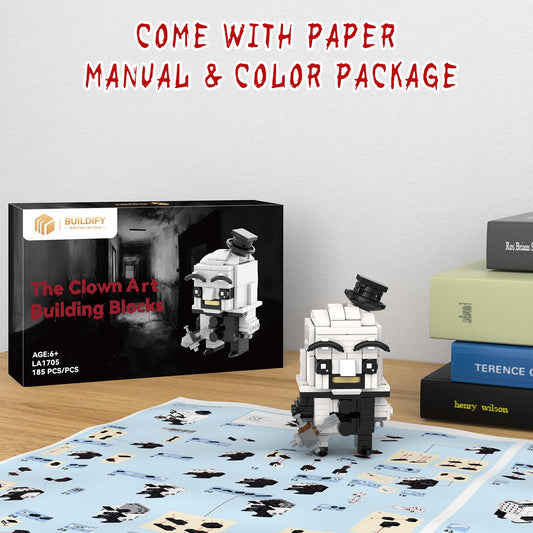 BUILDIFY horror clown action figure pieces ideal for display and hands-on hobby building.