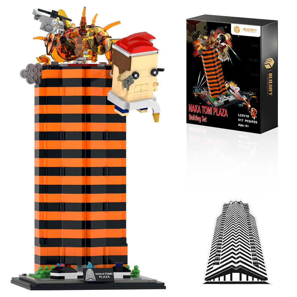 Buildify Naka Tami Plaza Building Set with Lights displays rooftop scene for an eye-catching display