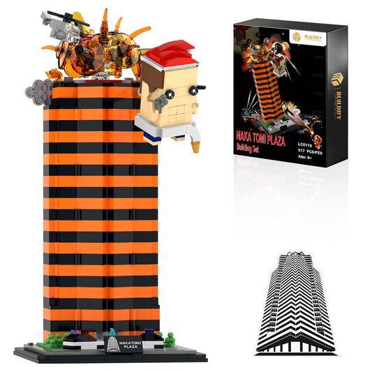 Buildify Naka Tami Plaza Building Set with Lights displays rooftop scene for an eye-catching display