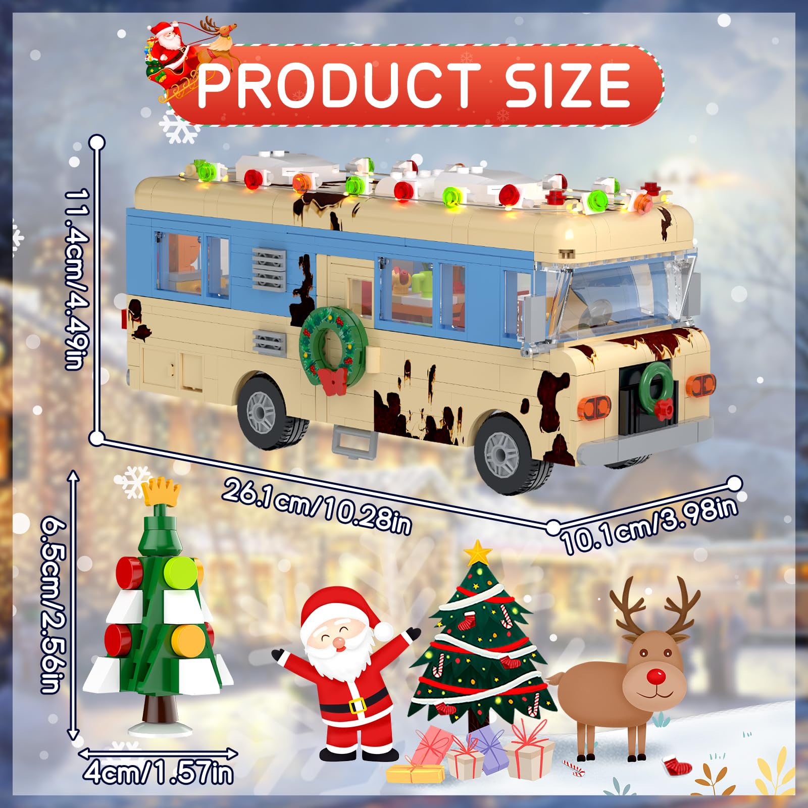 BUILDIFY Roof antenna and colorful lights create a vivid holiday vignette