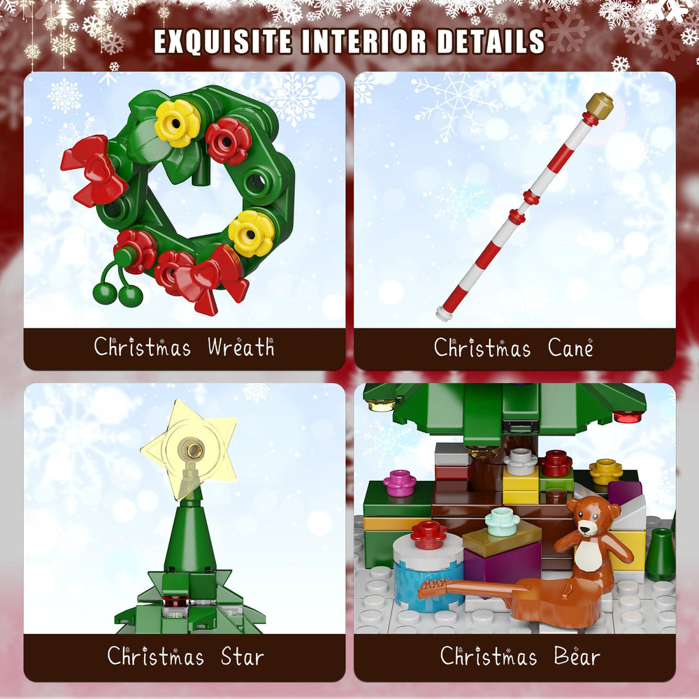 BuildingBoat Christmas tree, wreath, and cane arrangement for decor