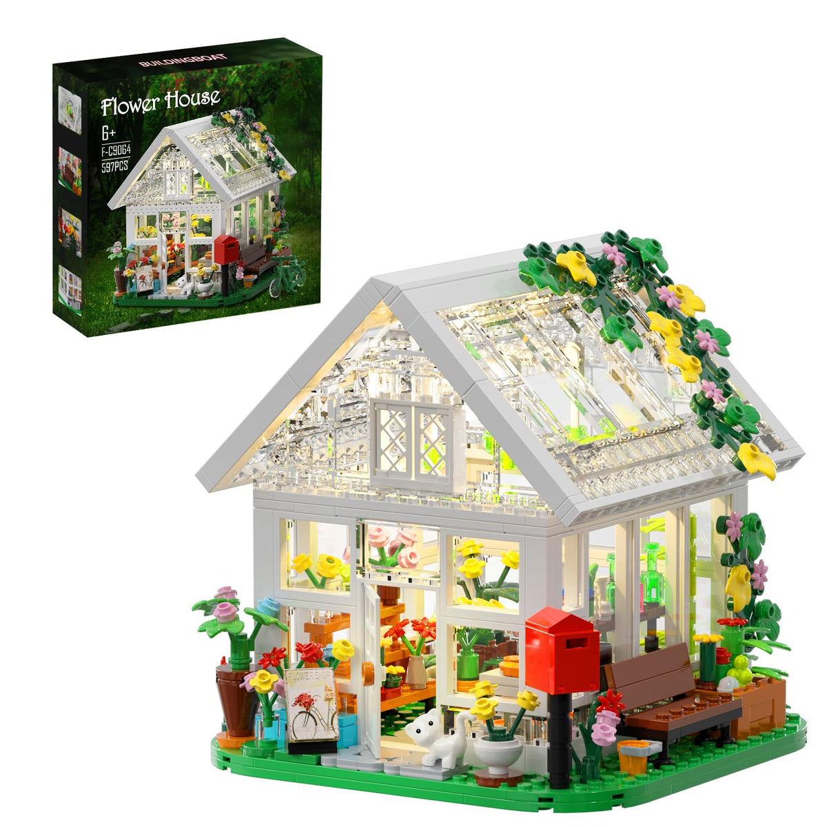 BuildingBoat Flower House exterior view for display and imagination