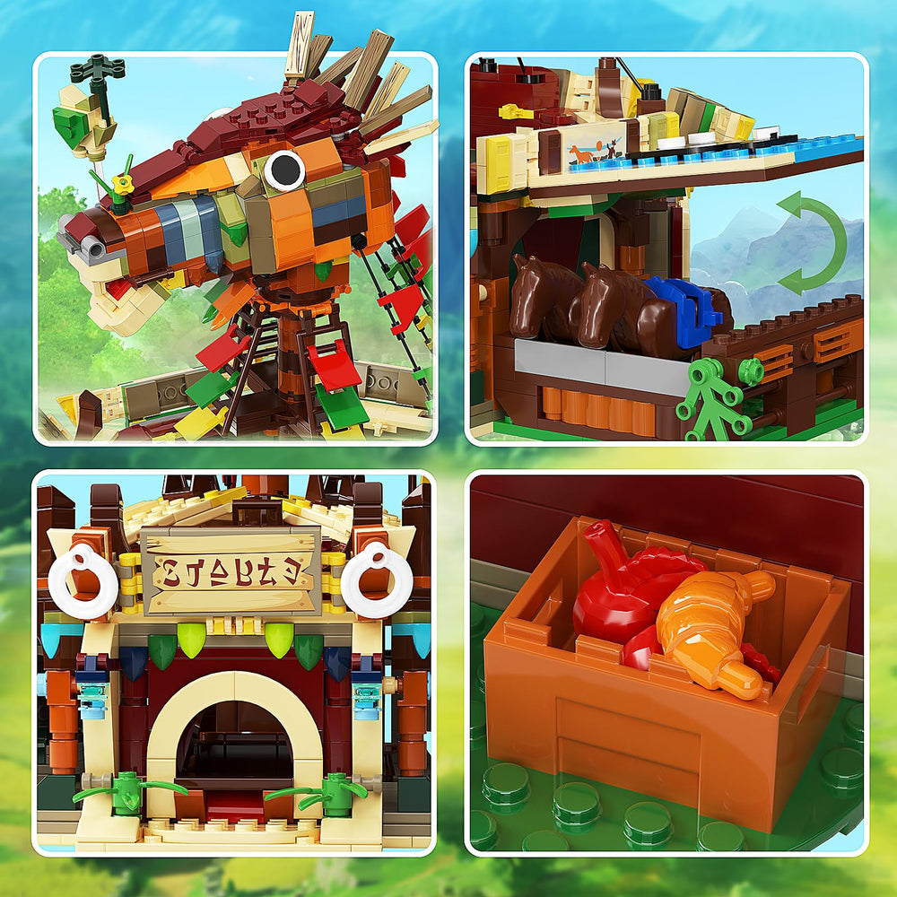 BuildingBoat Horse Station exterior area with horses and stickers adds game-inspired detail