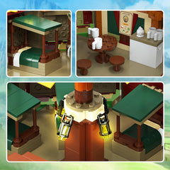 BuildingBoat Horse Station interior shows beds, table, and ambient lighting for cozy scenes