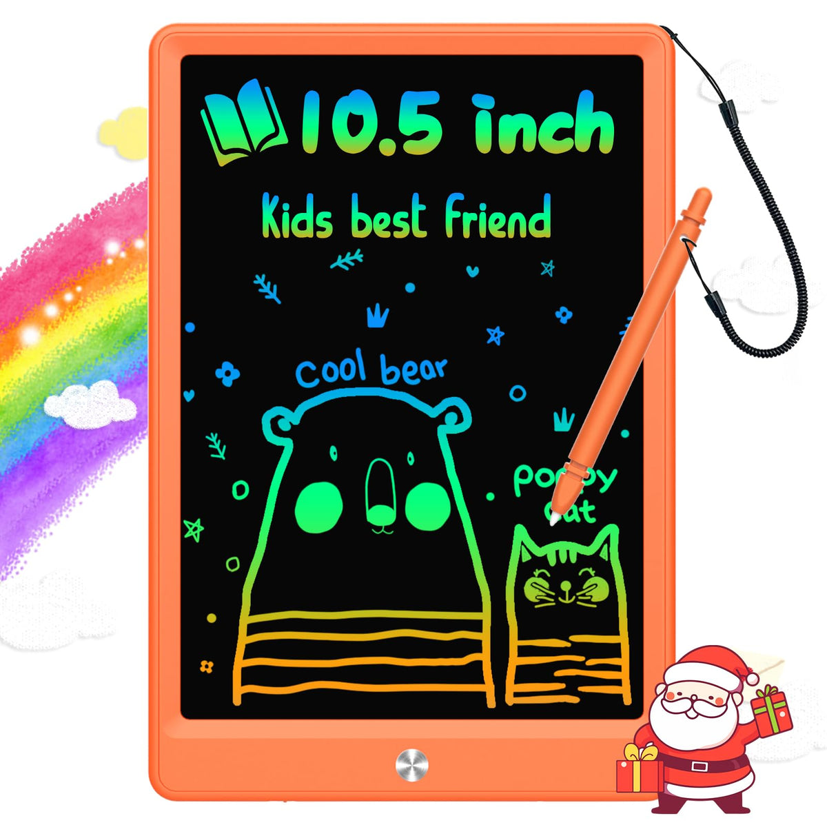 BUKEBU LCD writing tablet 10.5 inch orange screen for kid-friendly drawing