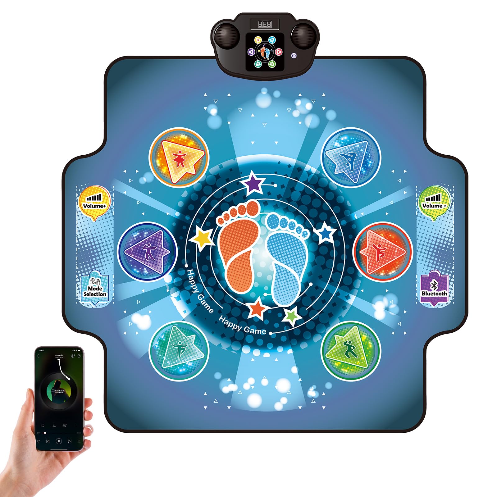 BulaBe LED-lit dance mat with synchronized lighting guiding steps
