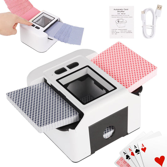 Buldoospok automatic shuffler front view for 1-2 decks, fast and quiet
