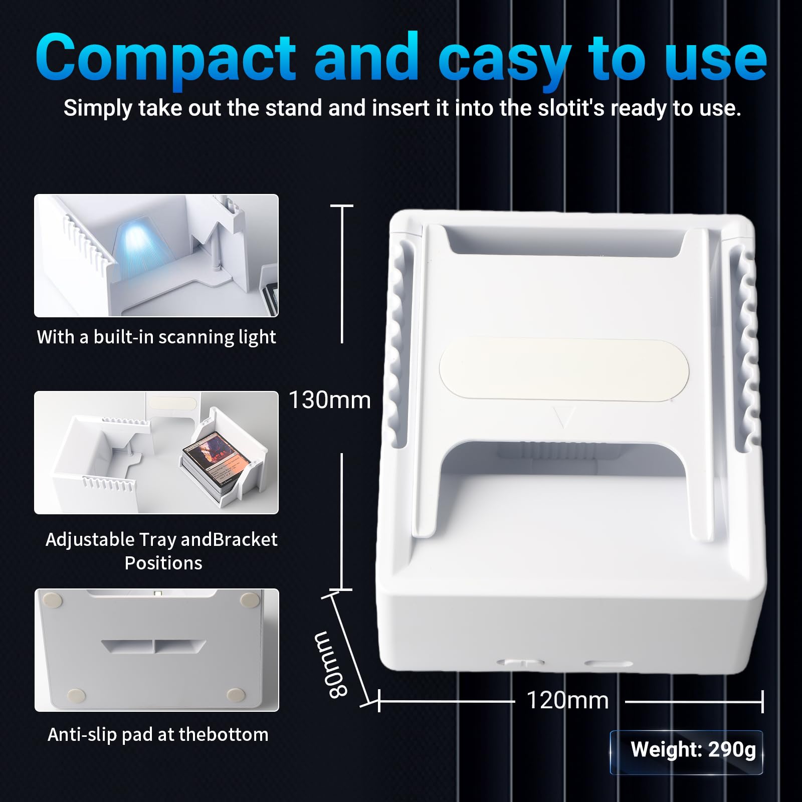 Buldoospok card-slot scanning area speeds card placement and capture.