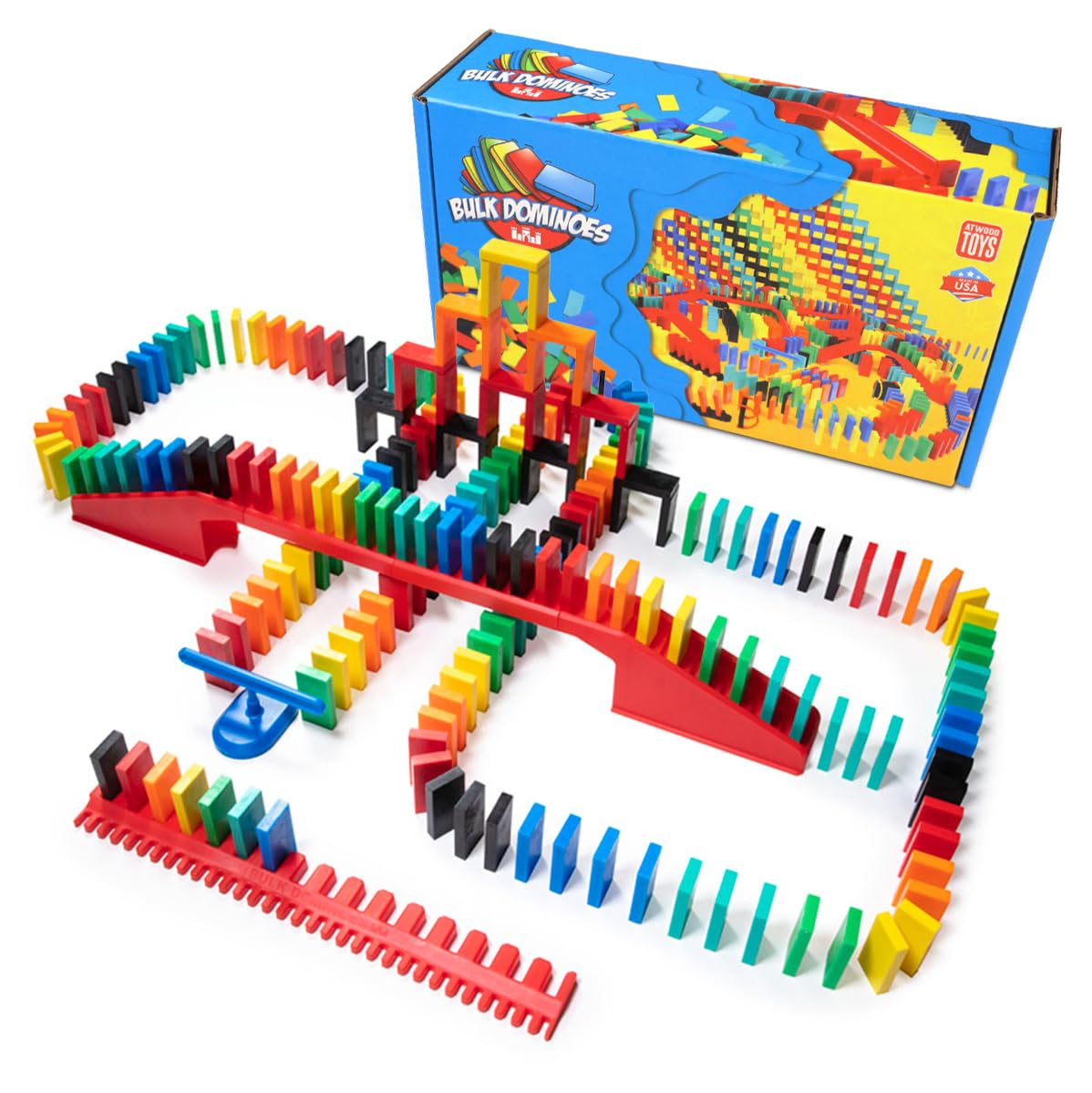Bulk Dominoes Pro-Domino Kit with 200 dominos for STEM play