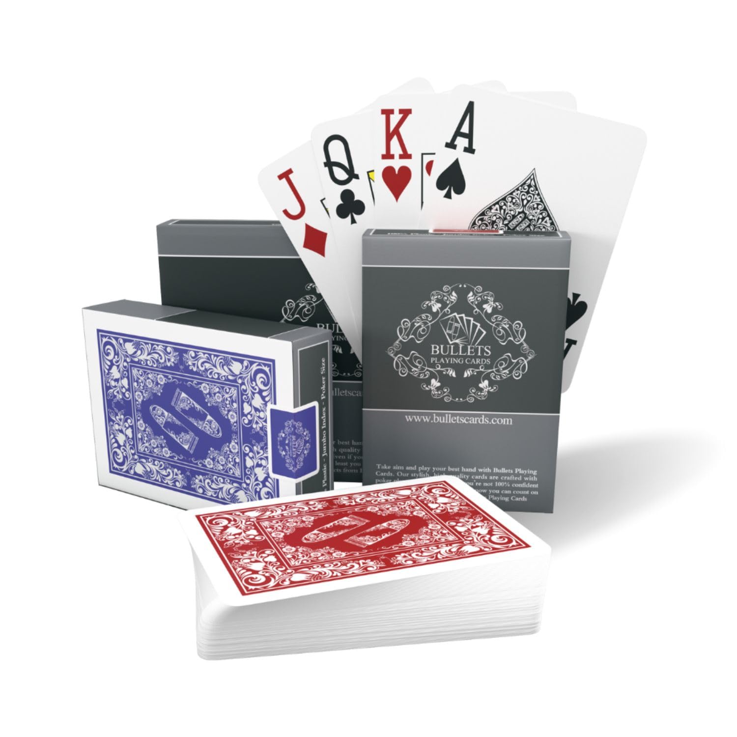 Bullets Playing Cards waterproof 2-deck pack ideal for outdoor gaming.