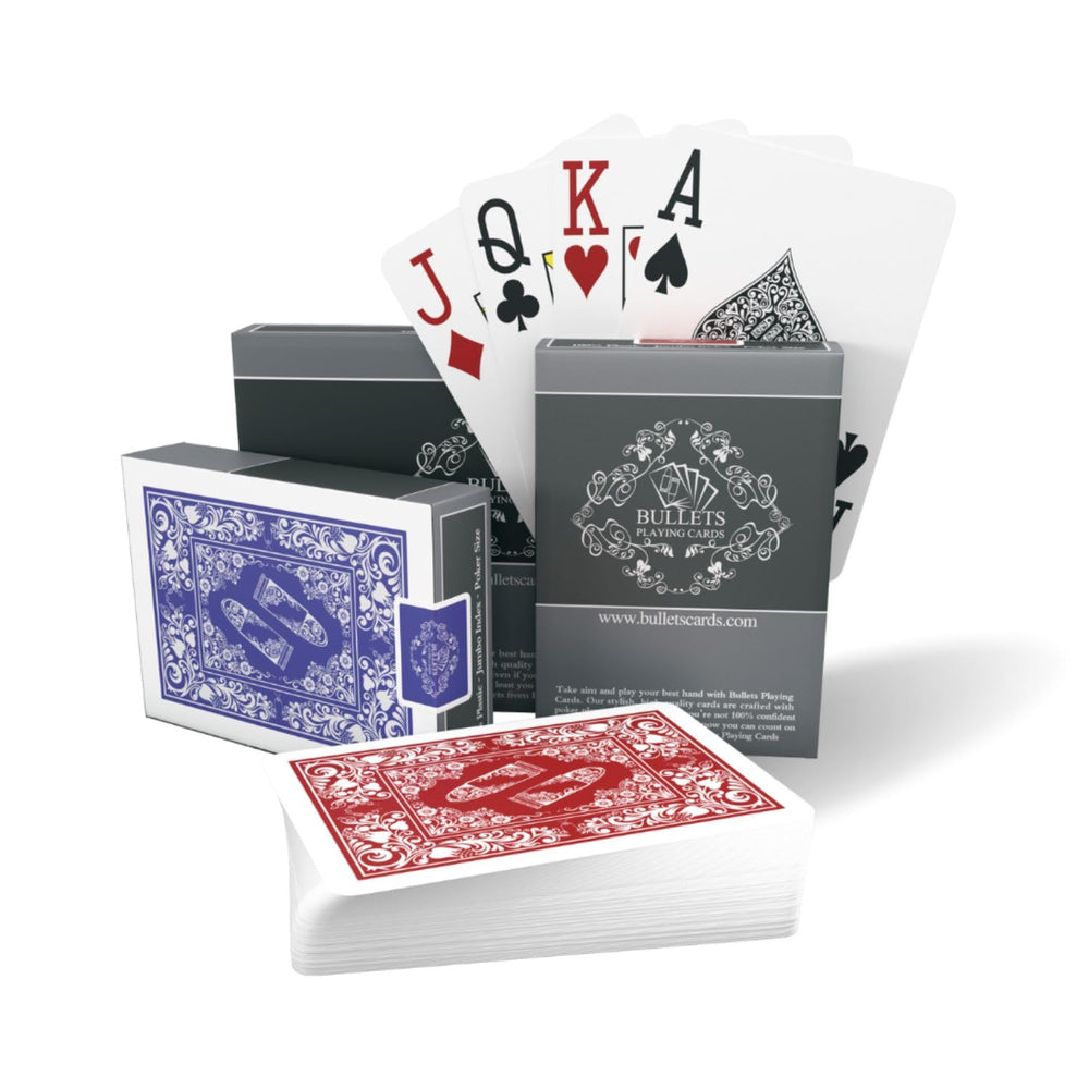Bullets Playing Cards waterproof 2-deck pack ideal for outdoor gaming.